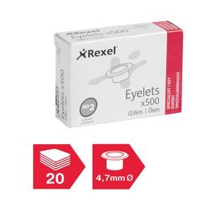 Rexel Eyelets 4.7x4.2mm Pack of 500 20320051