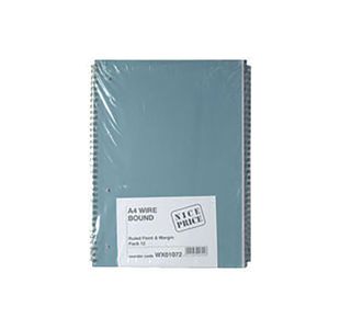 Blue Bound A4 Spiral Pad 80 leaf (Pack of 12) WX01072