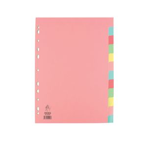 A4 Manilla Divider 110gsm 12-Part Pink with Assorted Tabs WX01515
