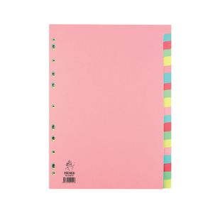 A4 Manilla Divider 110gsm 20-Part Pink with Assorted Tabs WX01517