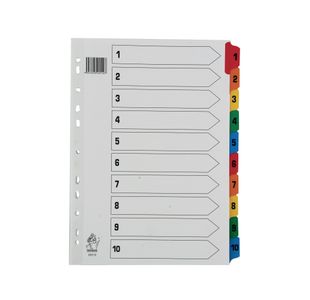 Assorted A4 1-10 Mylar Index WX01519