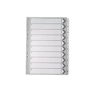 A4 White 1-10 Mylar Index Mylar Reinforced Tabs/Holes WX10528