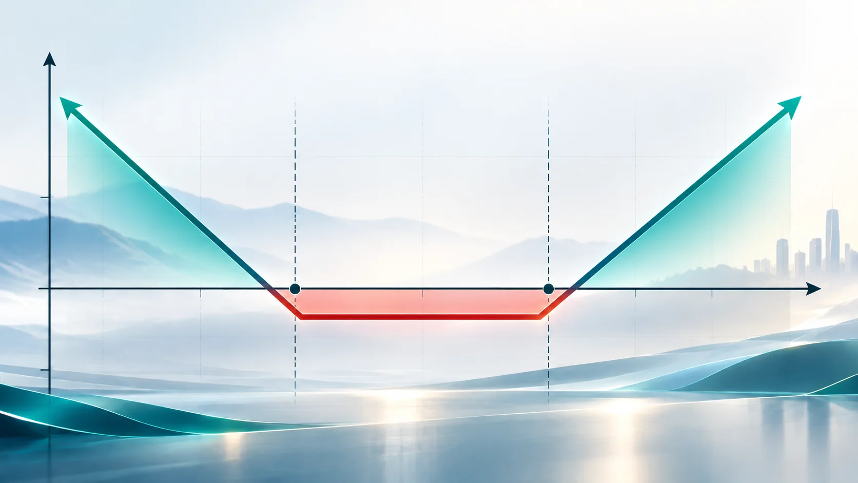 Payoff-Diagramm der Optionsstrategie Long Strangle