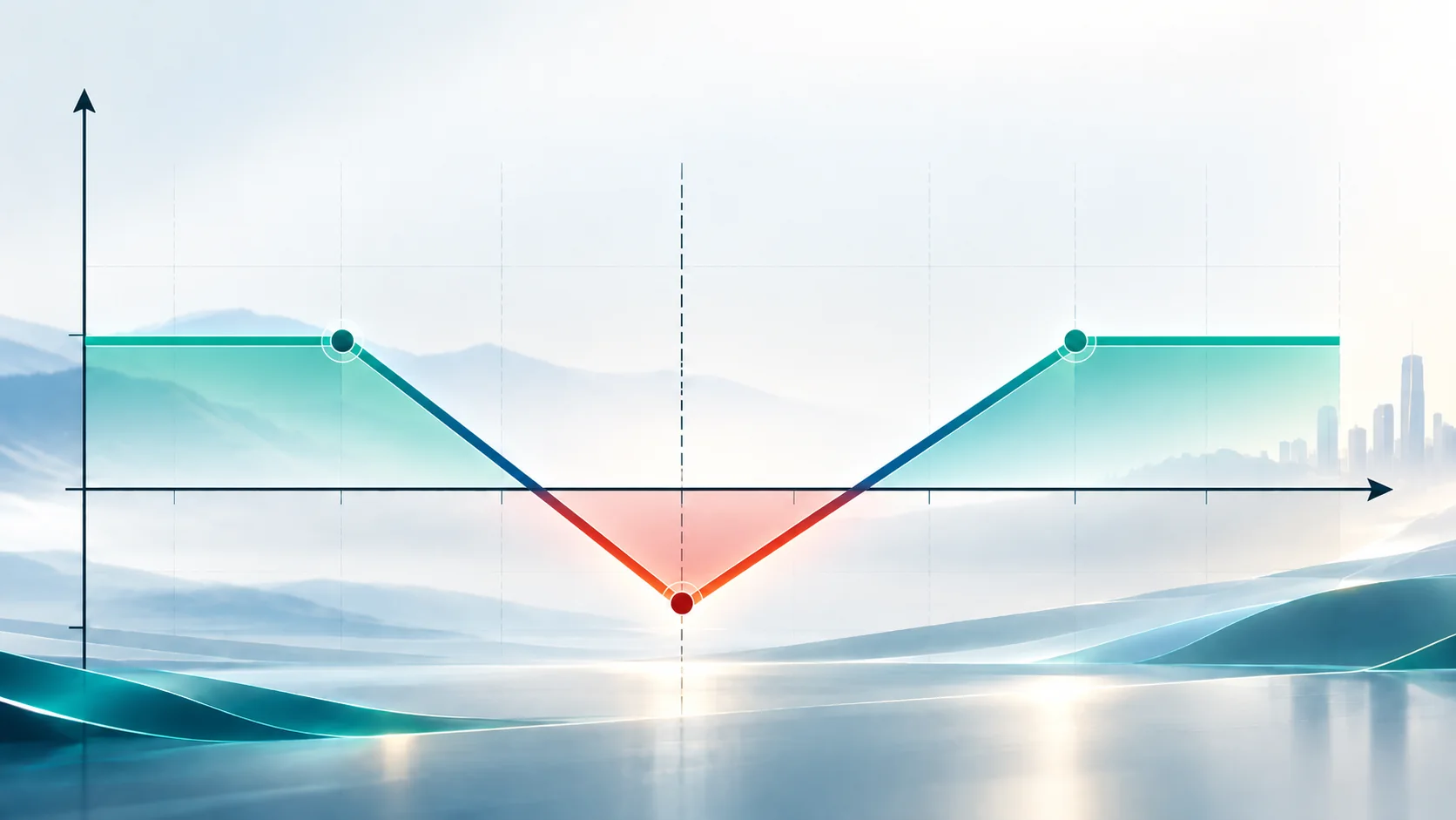 Payoff-Diagramm der Optionsstrategie Reverse Iron Butterfly