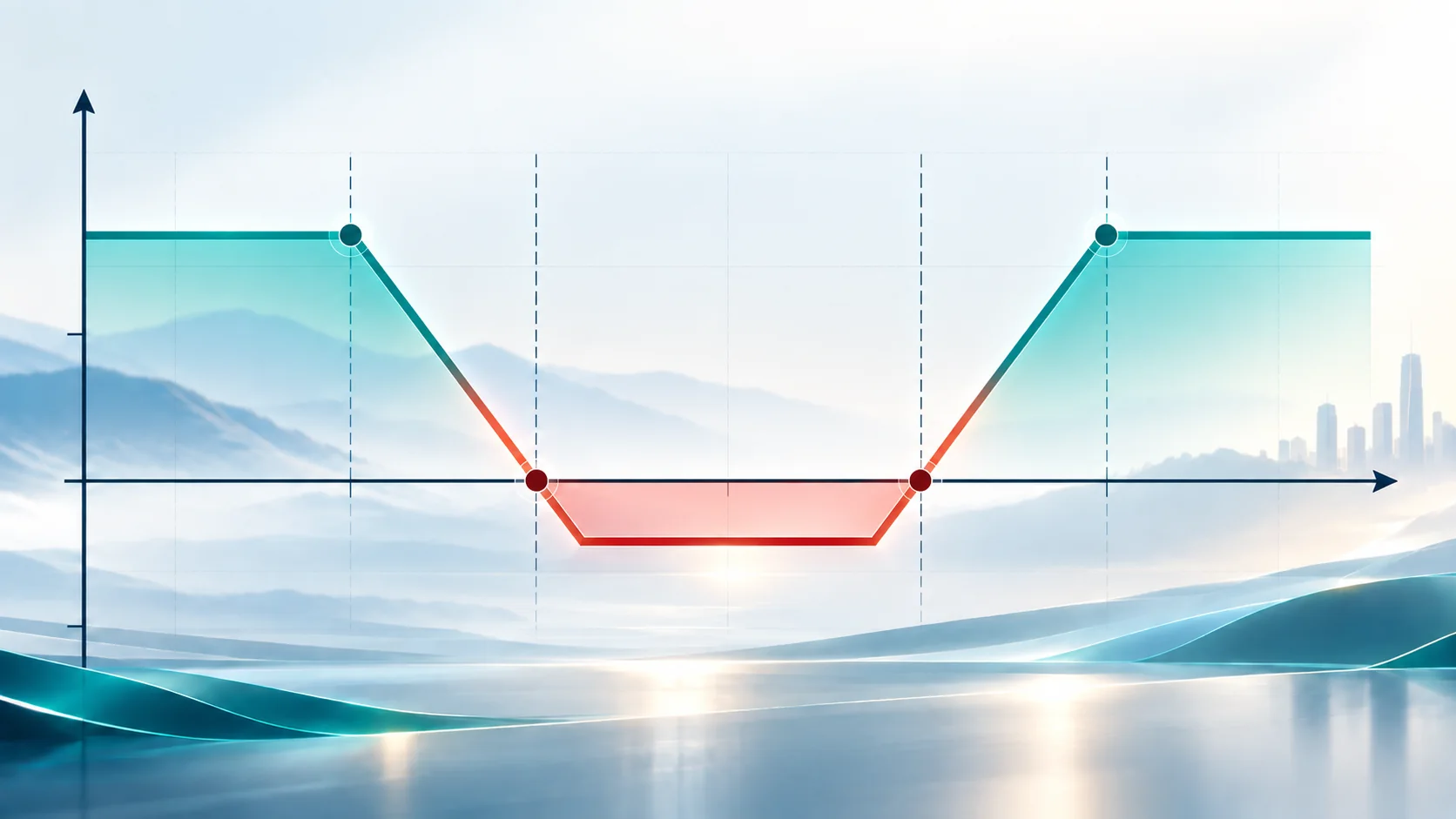 Payoff-Diagramm der Optionsstrategie Reverse Iron Condor