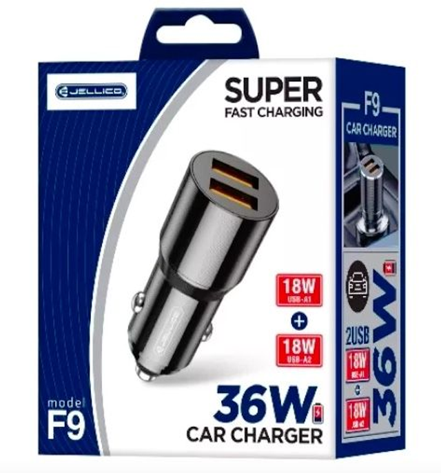 Adaptateur allume cigare USB-A X2 voiture en alluminium (36W) JELLICO F9 AR0023251