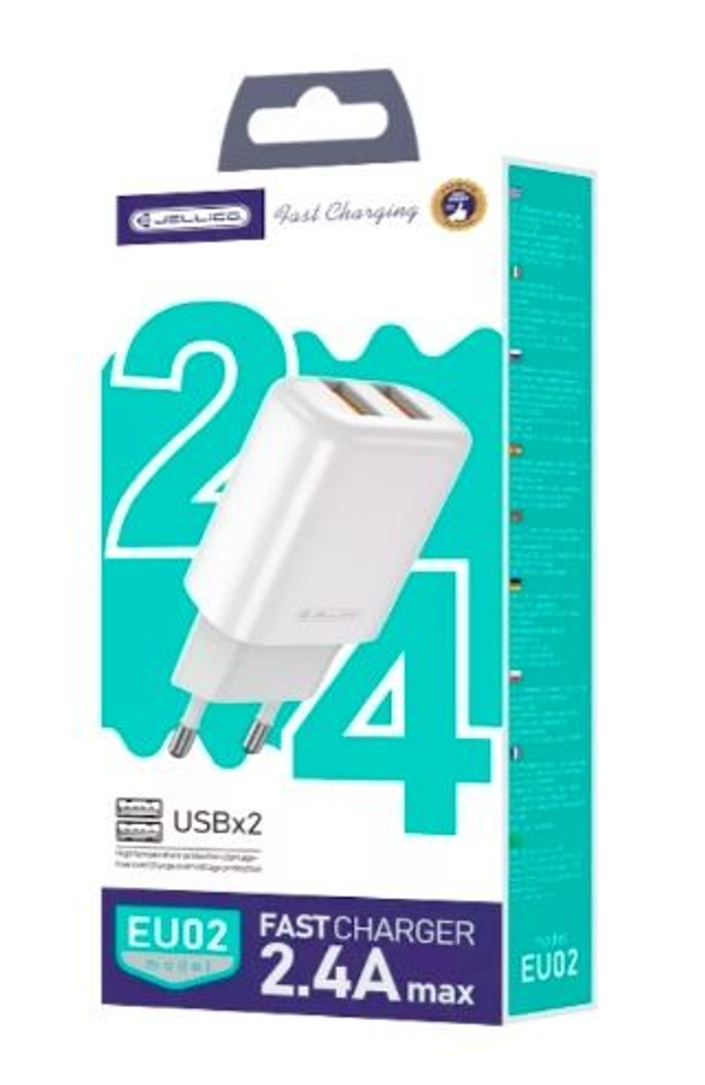 Adaptateur secteur USB (2.4 A) double port avec cable USB vers Lightning JELLICO EU02 AR0018042